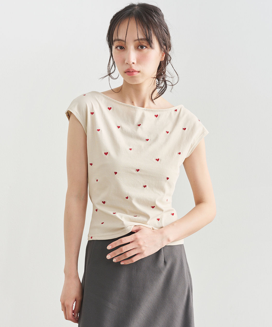 COCO DEAL「エンブロイダリーフレンチスリーブT」|Tシャツ・カットソー|