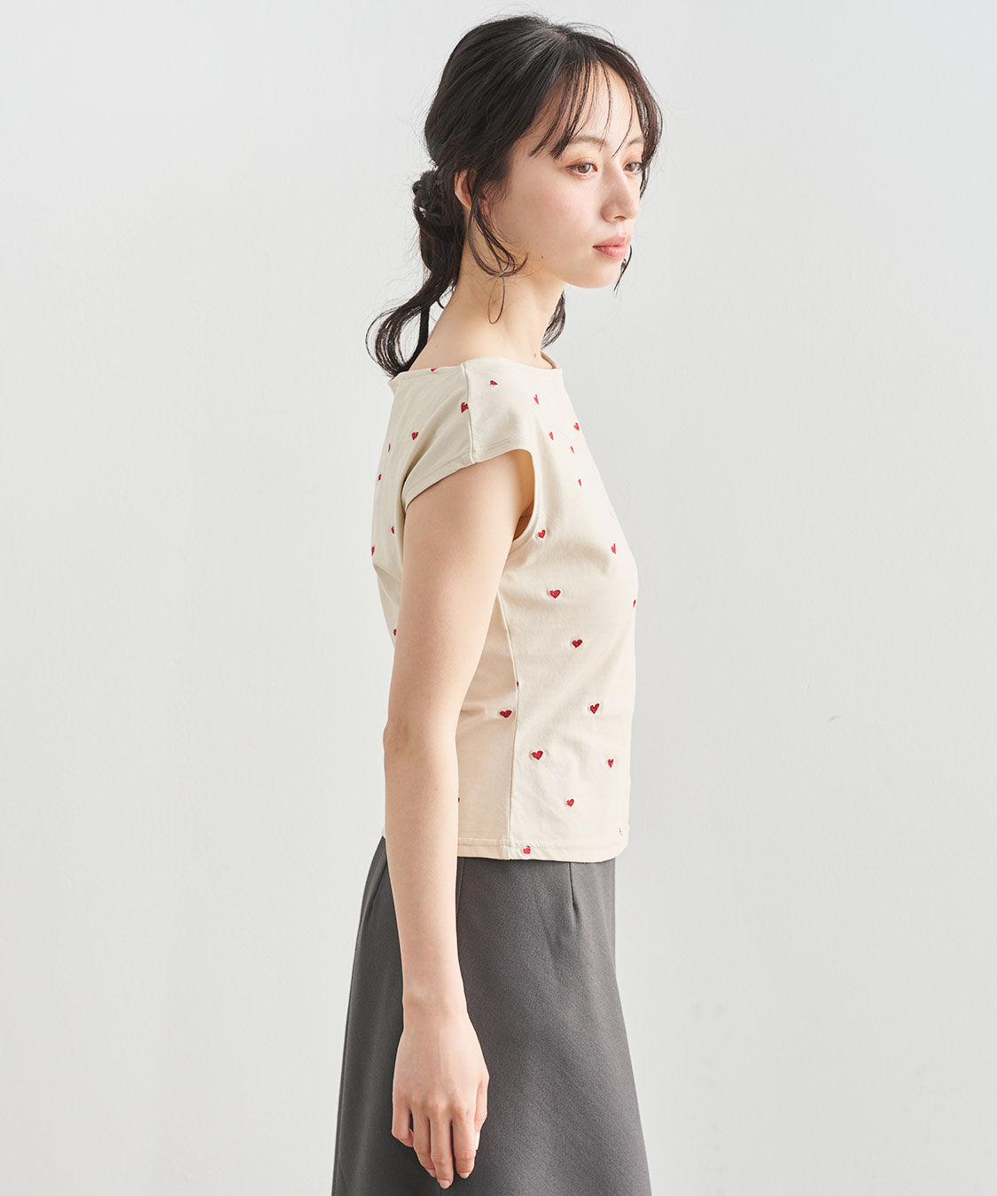 COCO DEAL「エンブロイダリーフレンチスリーブT」|Tシャツ・カットソー|