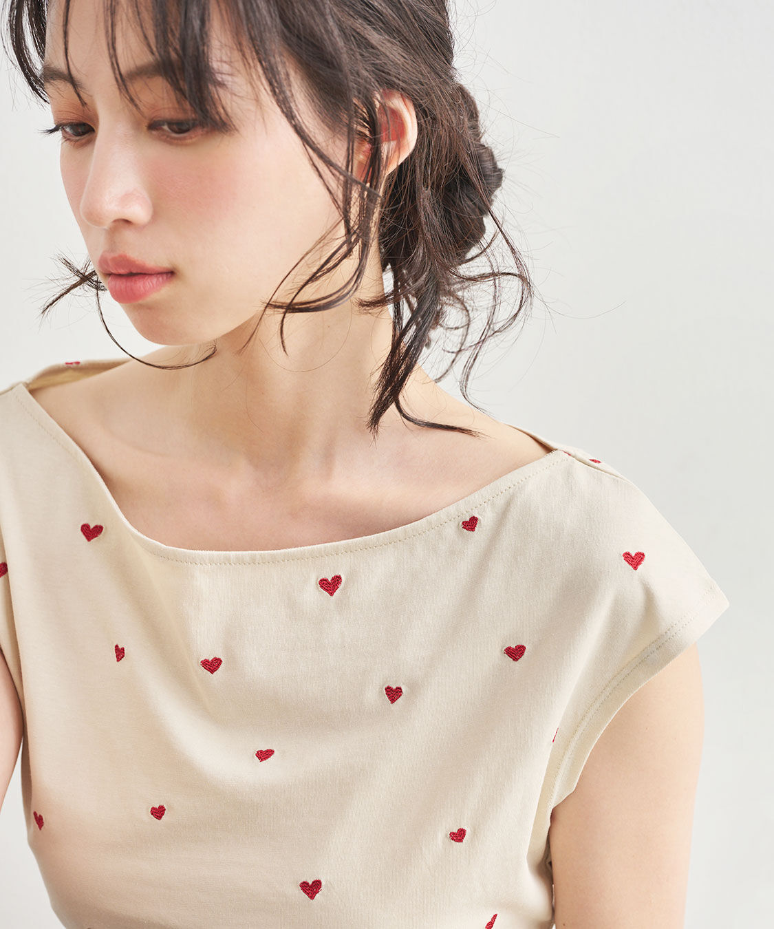 COCO DEAL「エンブロイダリーフレンチスリーブT」|Tシャツ・カットソー|