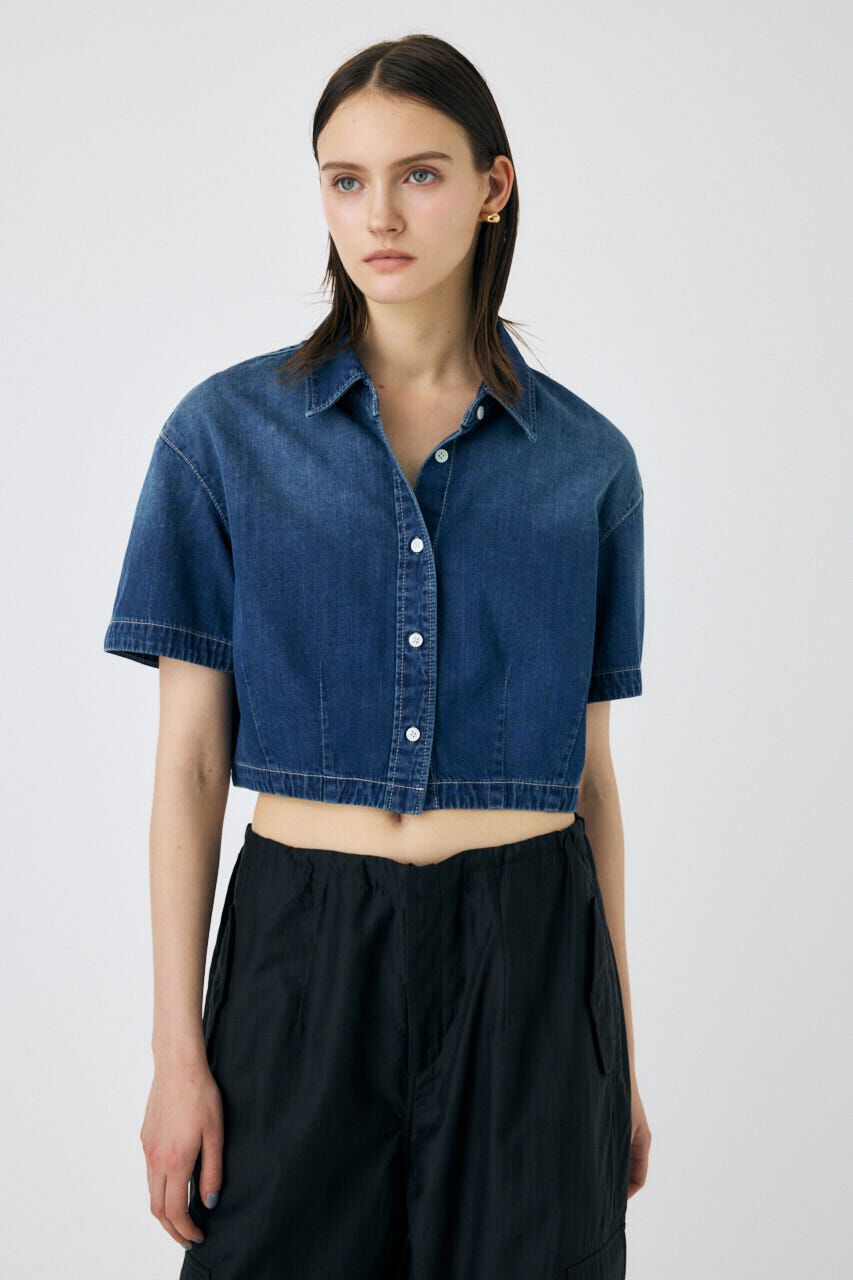 MOUSSY「DENIM CROP シャツ」|シャツ・ブラウス|