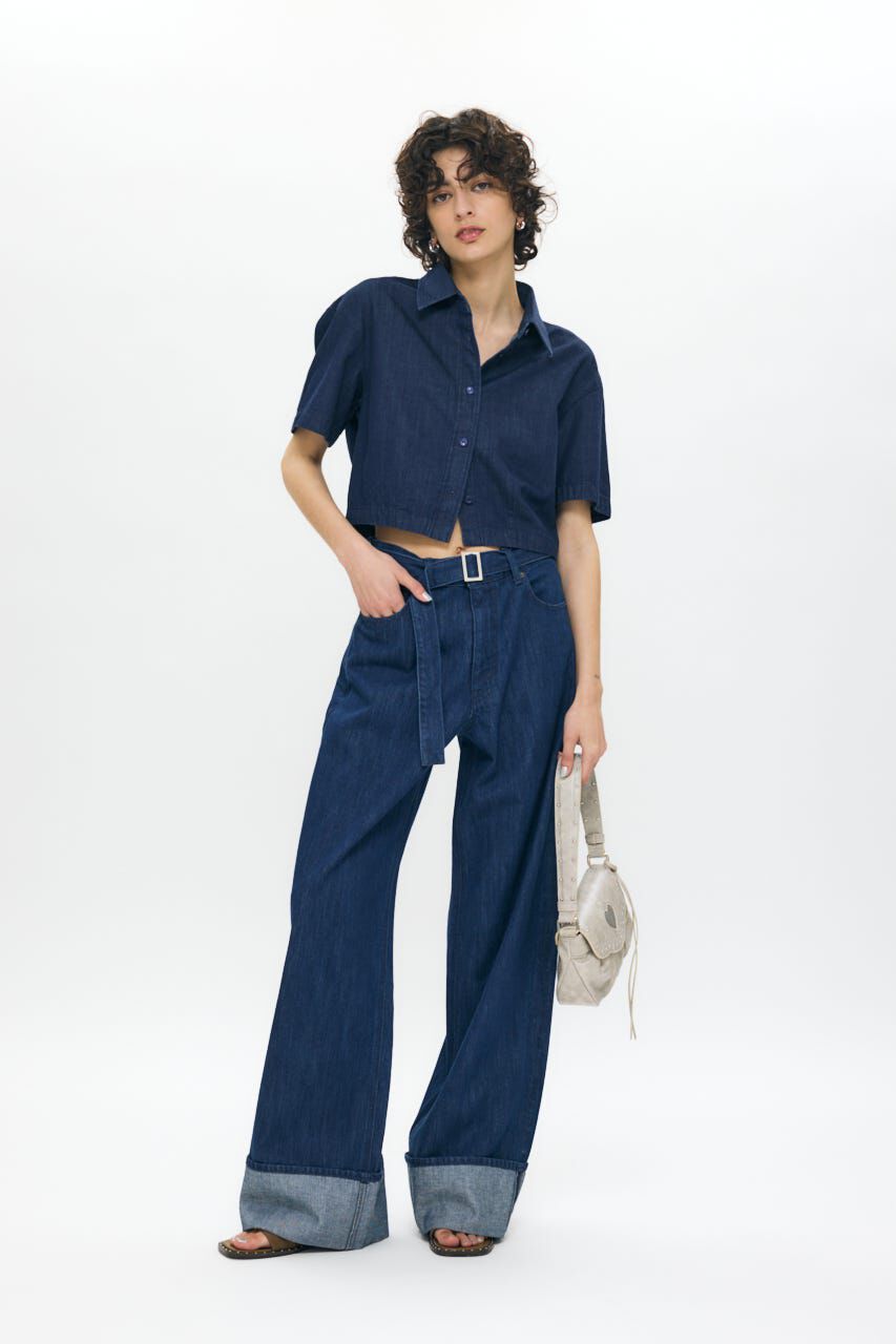 MOUSSY「DENIM CROP シャツ」|シャツ・ブラウス|