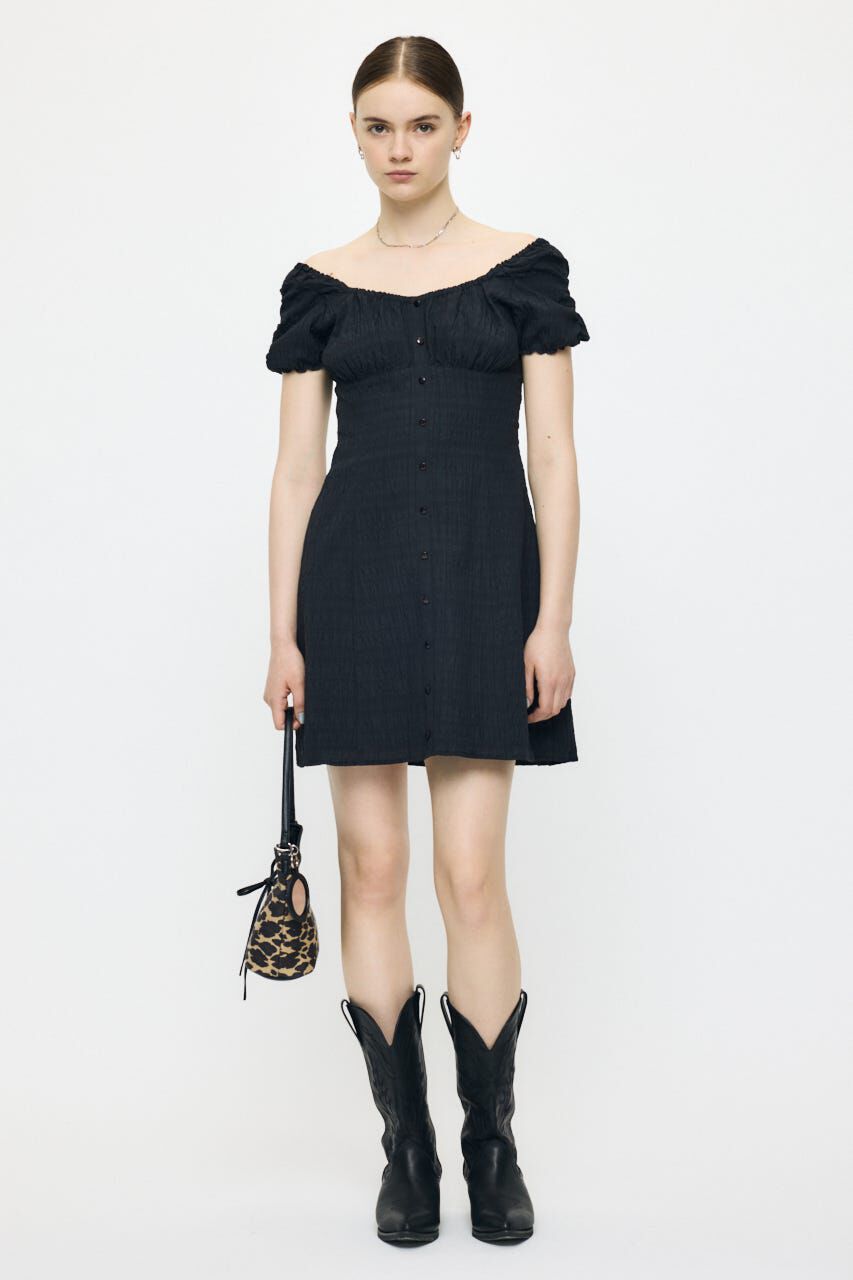 MOUSSY「2WAY SHIRRING MINI ドレス」|ワンピース|
