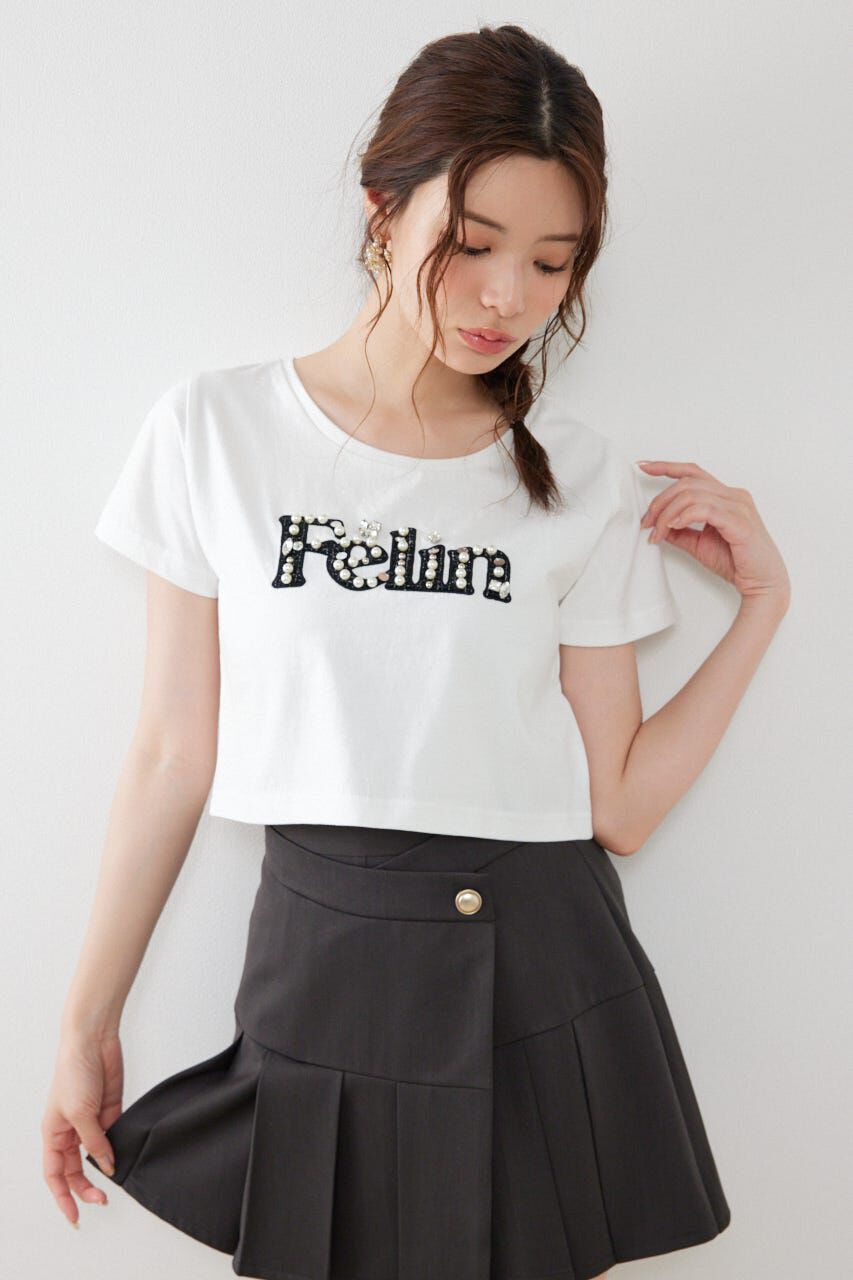 rienda「デコラティブロゴTシャツ」|Tシャツ・カットソー|