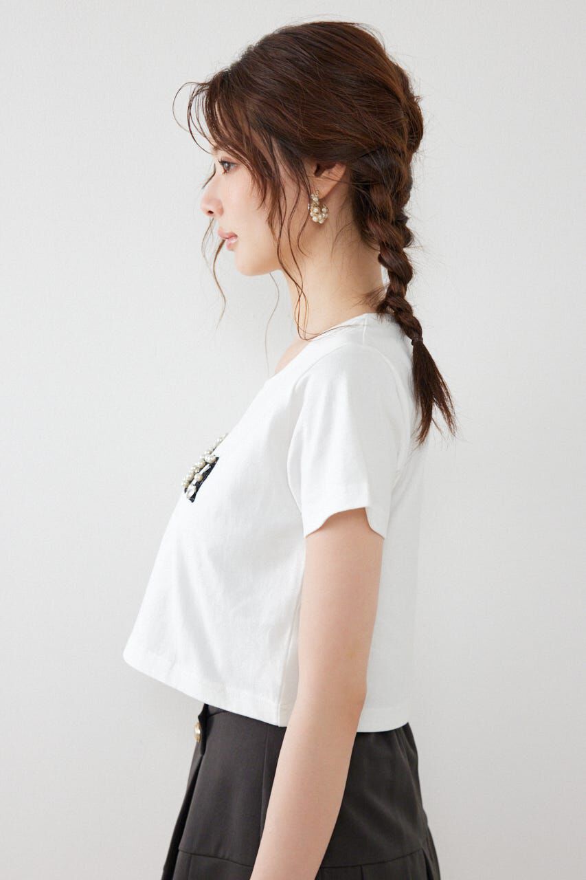 rienda「デコラティブロゴTシャツ」|Tシャツ・カットソー|