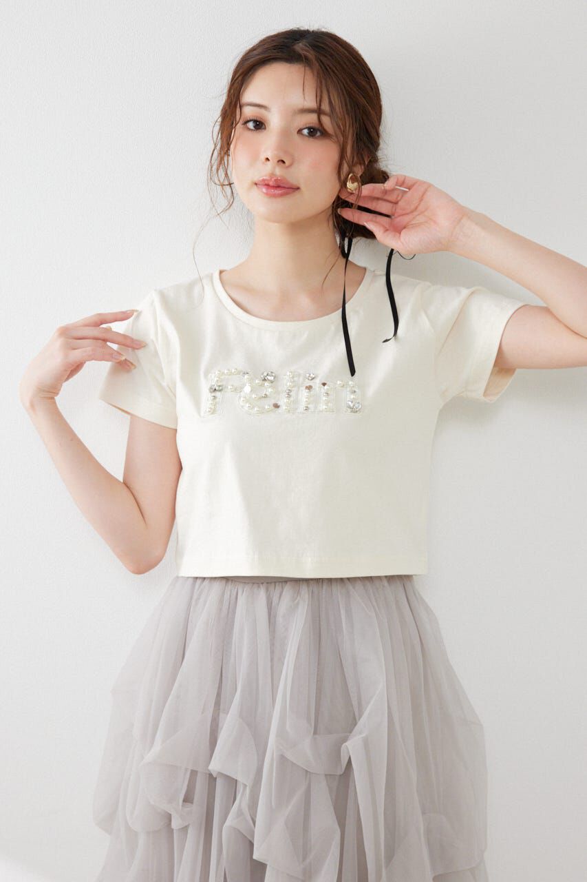 rienda「デコラティブロゴTシャツ」|Tシャツ・カットソー|L/YEL1