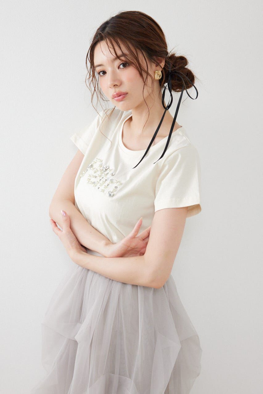 rienda「デコラティブロゴTシャツ」|Tシャツ・カットソー|