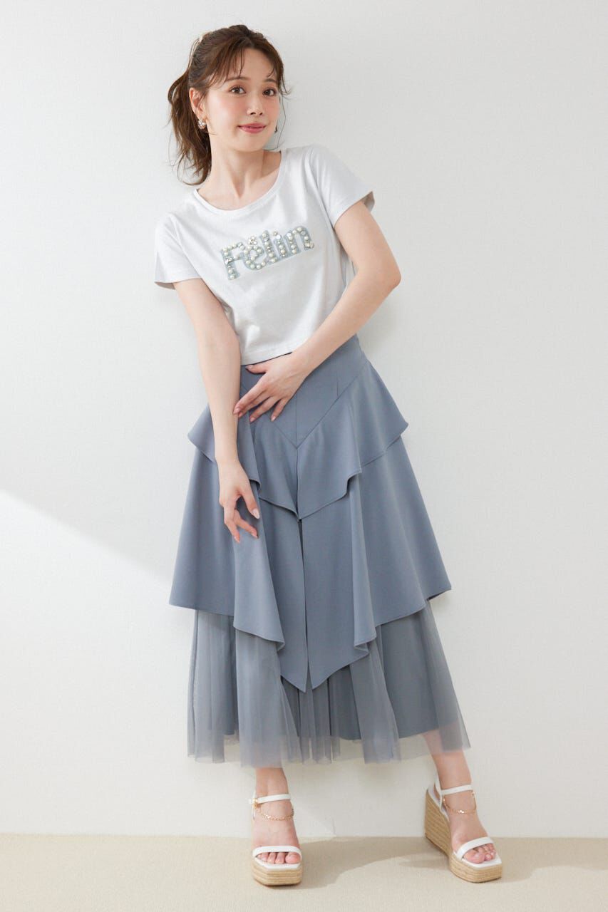 rienda「デコラティブロゴTシャツ」|Tシャツ・カットソー|