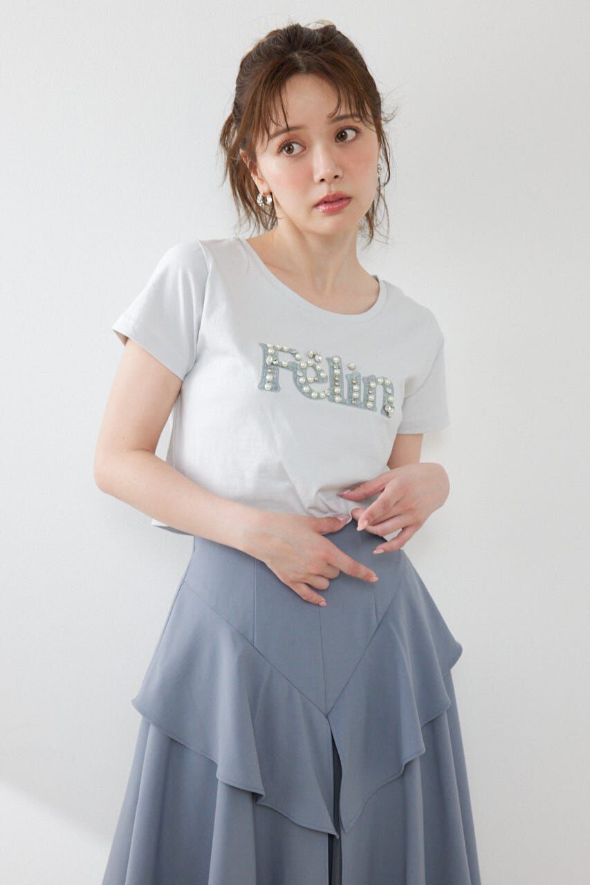 rienda「デコラティブロゴTシャツ」|Tシャツ・カットソー|