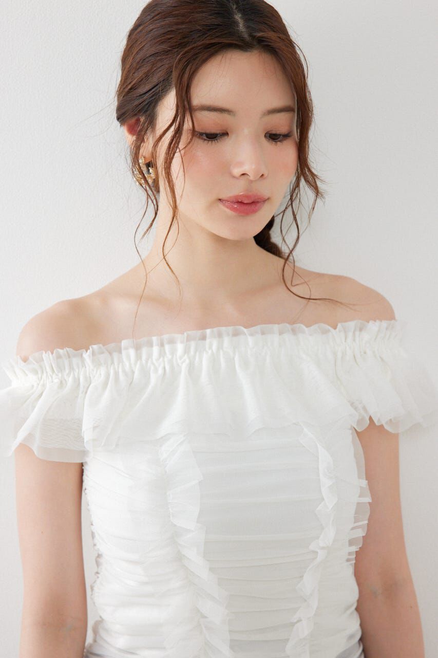 rienda「フリルオフショルカットトップス」|Tシャツ・カットソー|