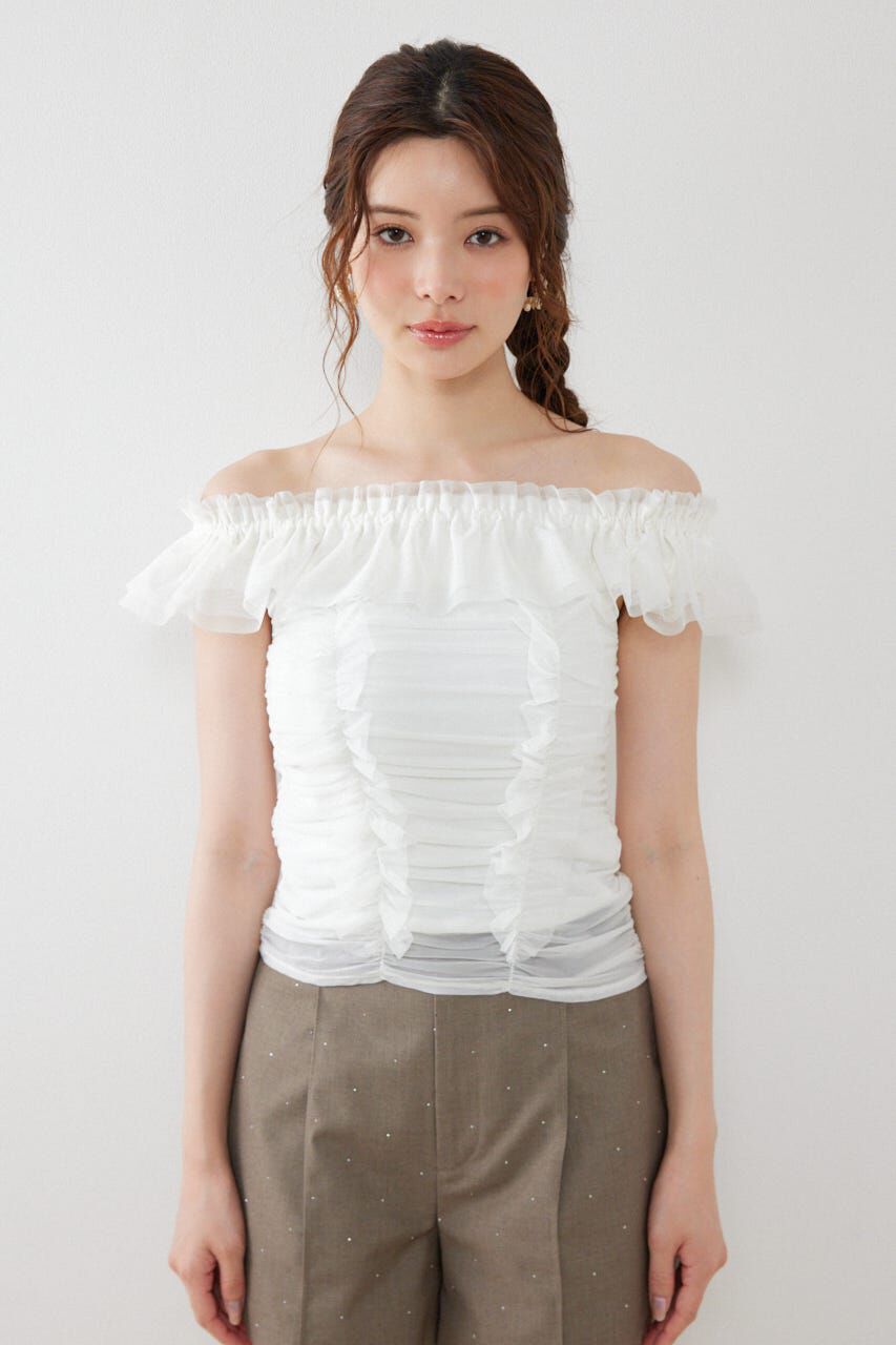 rienda「フリルオフショルカットトップス」|Tシャツ・カットソー|