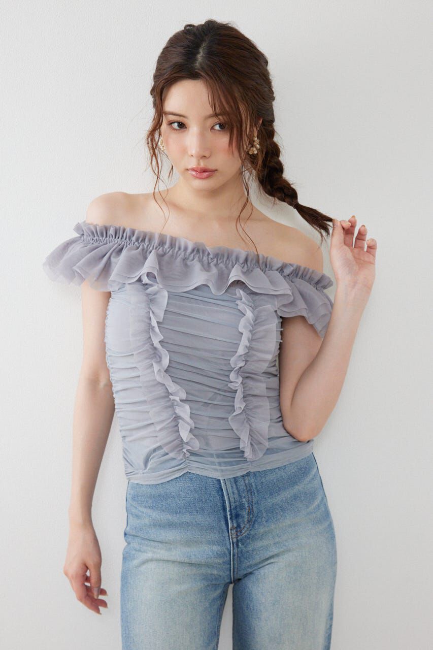 rienda「フリルオフショルカットトップス」|Tシャツ・カットソー|