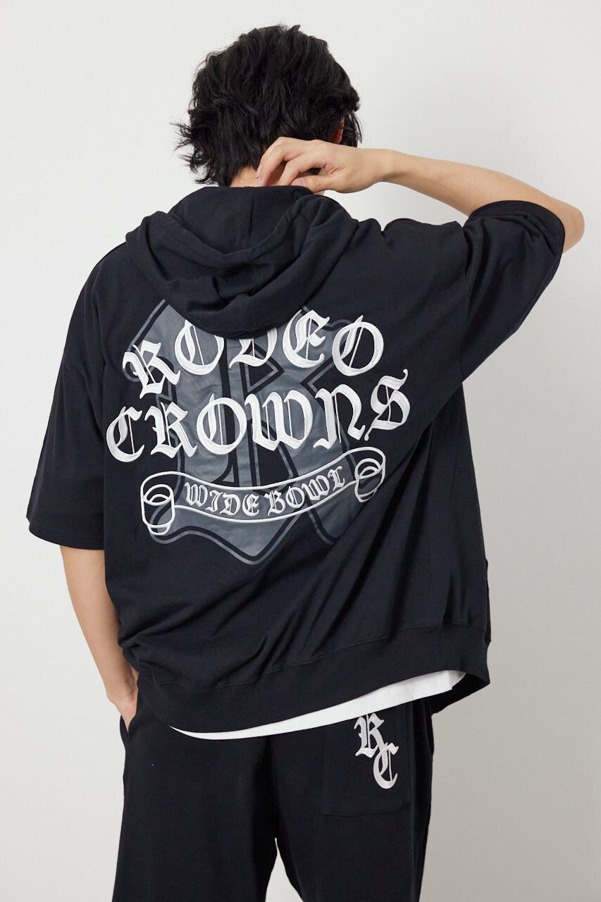 RODEO CROWNS「Blackletter 半袖ZIPパーカー」|パーカー|