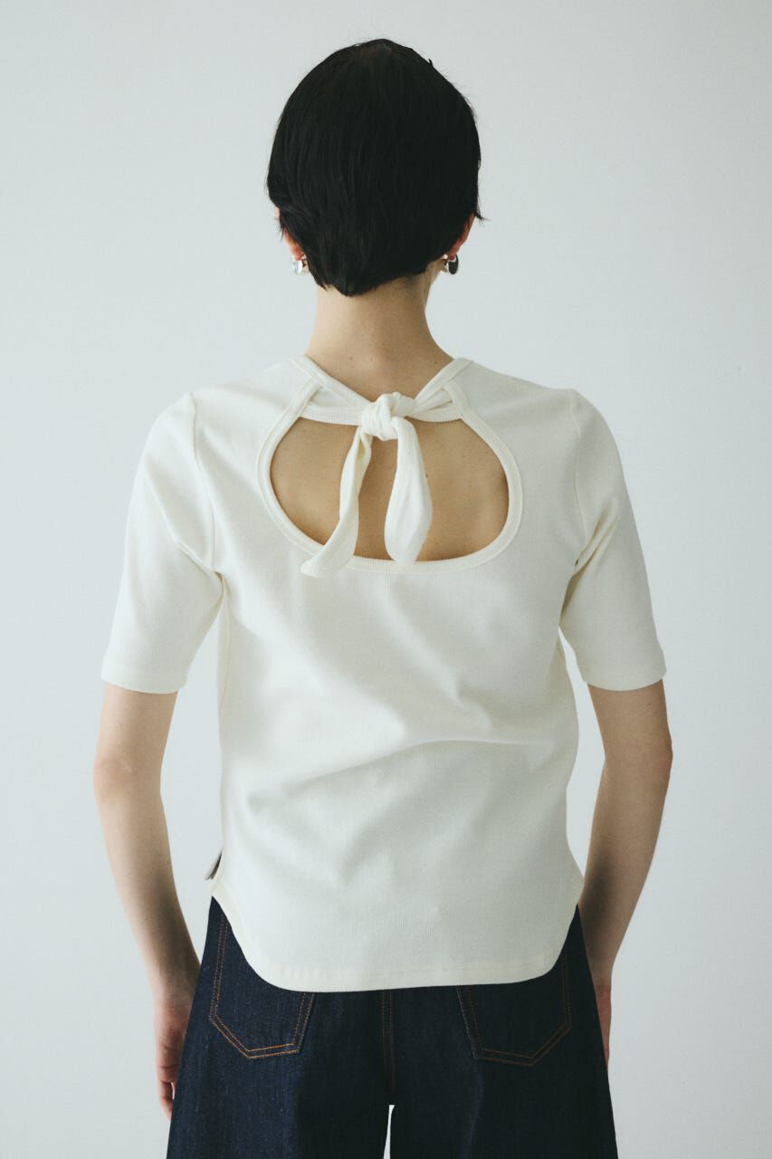 HeRIN.CYE「Back ribbon cut top」|Tシャツ・カットソー|