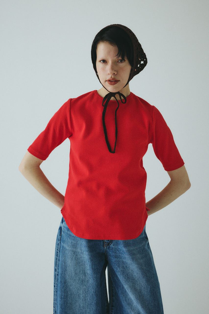 HeRIN.CYE「Back ribbon cut top」|Tシャツ・カットソー|RED
