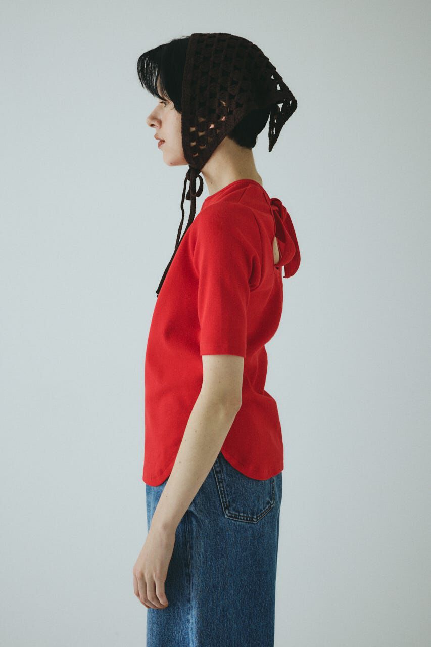 HeRIN.CYE「Back ribbon cut top」|Tシャツ・カットソー|