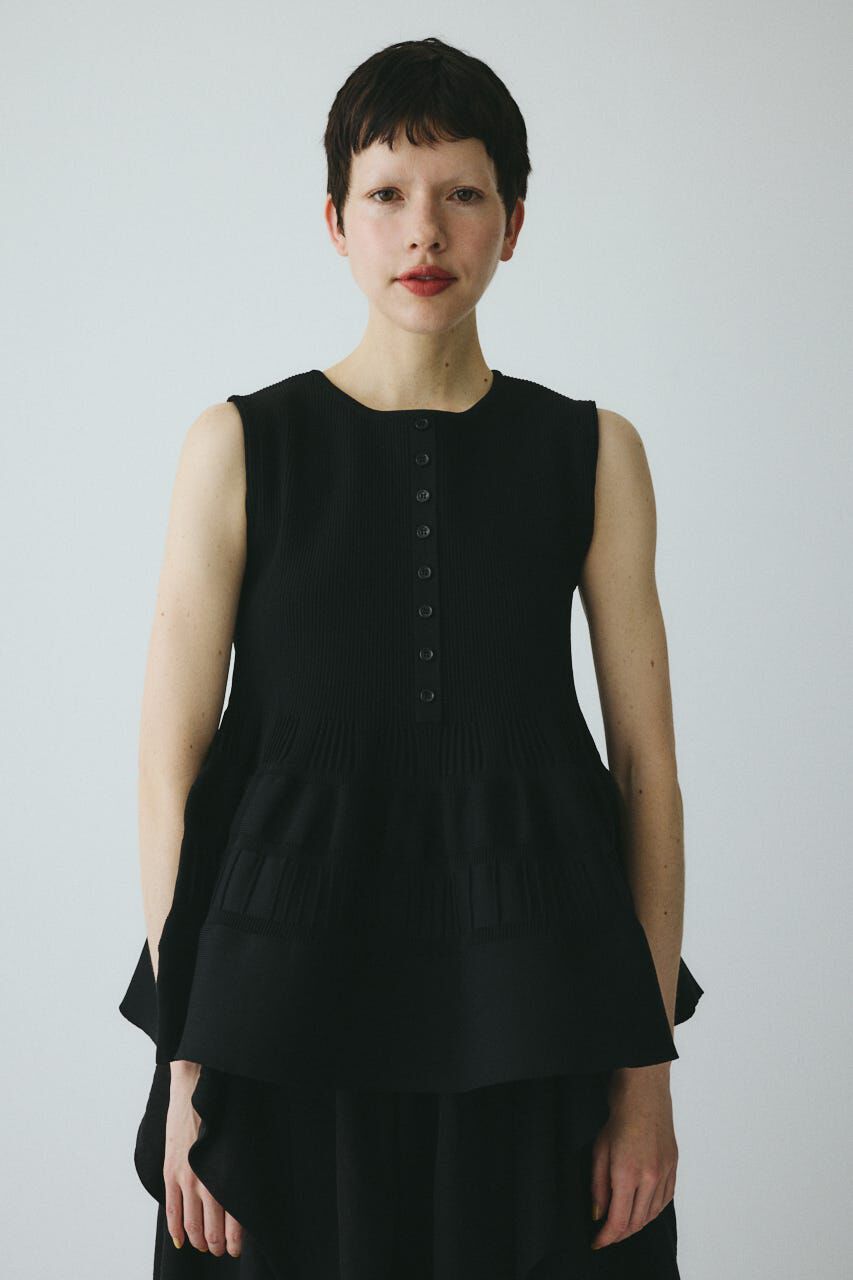 HeRIN.CYE「Peplum knit tops」|ニット・セーター|BLK