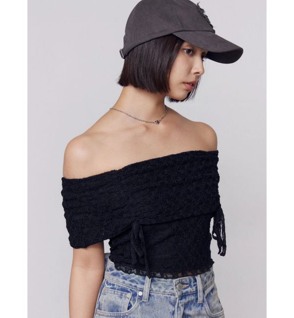 EMODA「レースギャザーオフショルダートップ」|Tシャツ・カットソー|