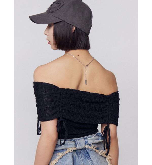EMODA「レースギャザーオフショルダートップ」|Tシャツ・カットソー|