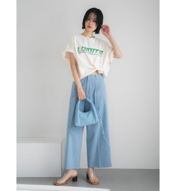 Ungrid「タックデザインネップデニム」|デニム|