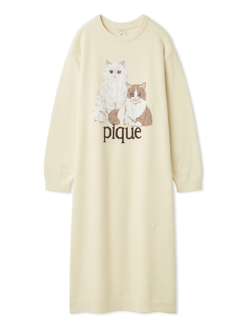 gelato pique「エアリーモコキャットジャガードワンピース」|ルームウェア|YEL