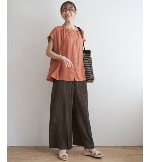 ikka「さらっとプリーツワイドパンツ」|その他|