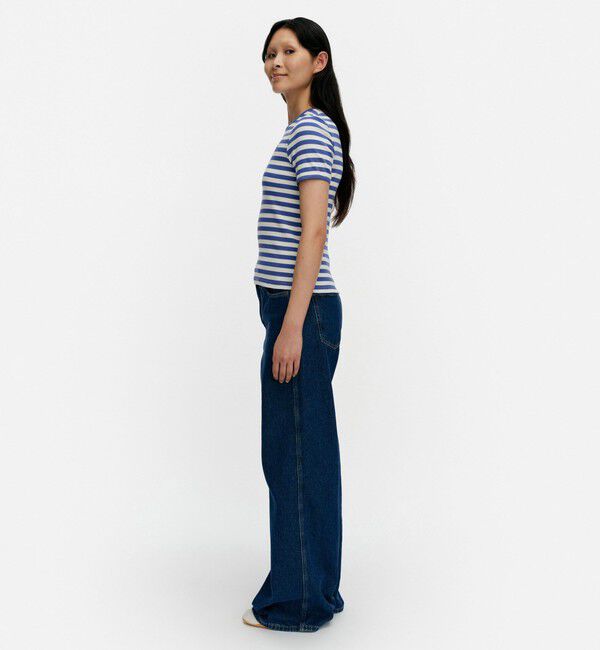 Marimekko「Kukkea Tasaraita Unikko Tシャツ」|シャツ・ブラウス|