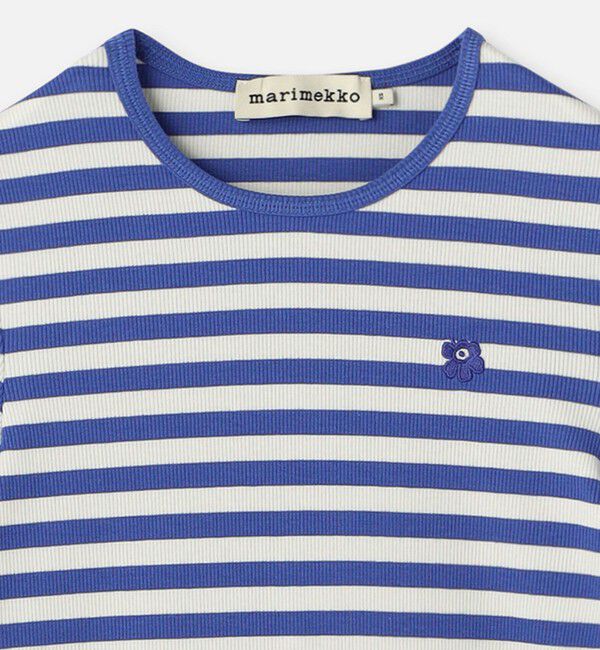Marimekko「Kukkea Tasaraita Unikko Tシャツ」|シャツ・ブラウス|