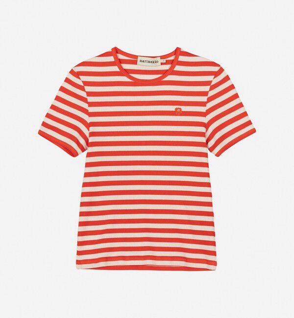 Marimekko「Kukkea Tasaraita Unikko Tシャツ」|シャツ・ブラウス|