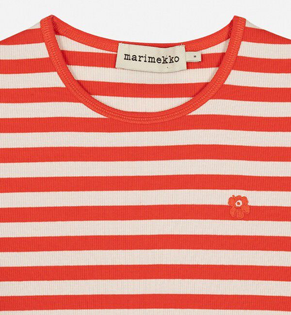 Marimekko「Kukkea Tasaraita Unikko Tシャツ」|シャツ・ブラウス|