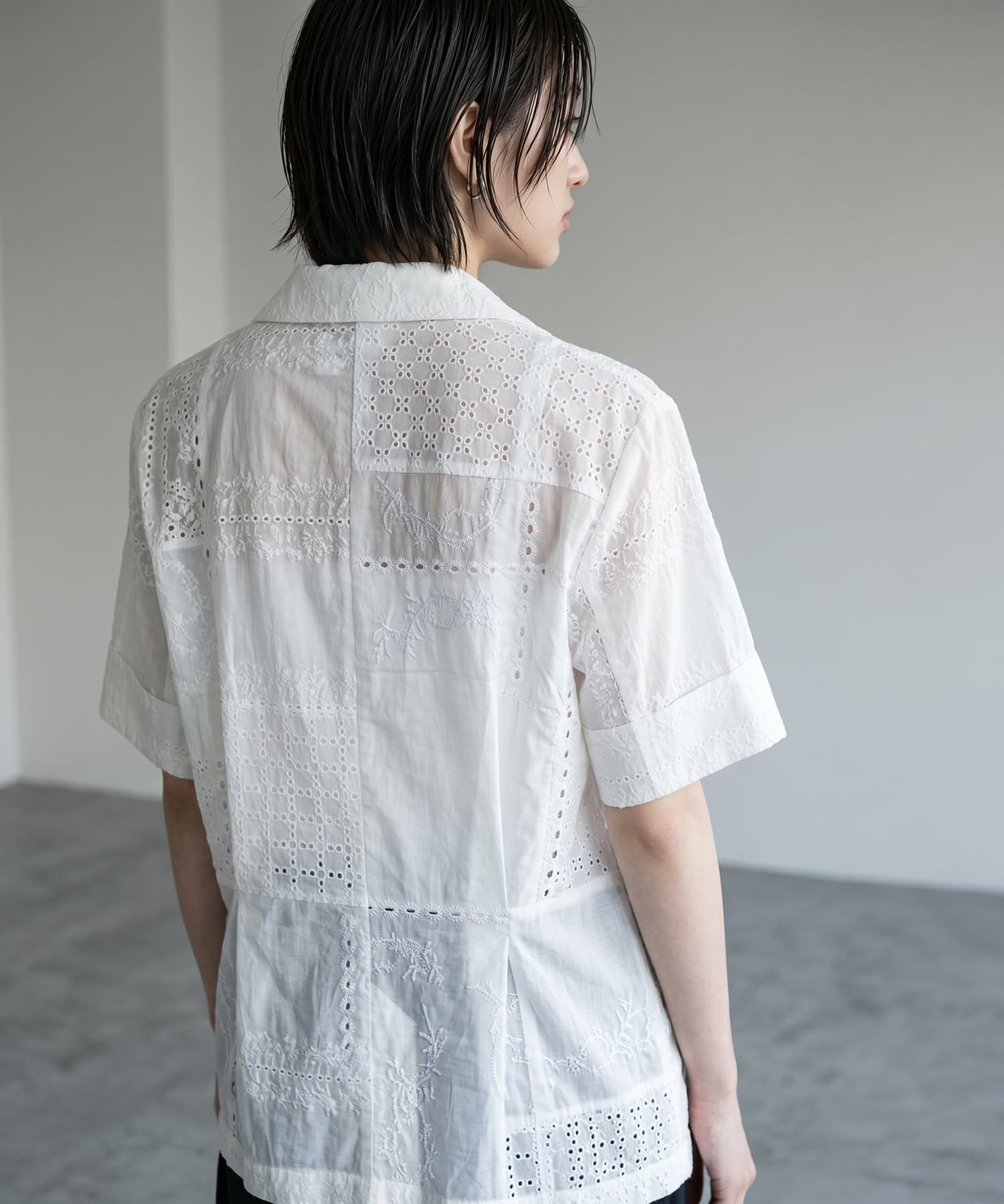 STYLE DELI「【BLK001】パッチワークシアーレーステーラードジャケット」|テーラードジャケット|