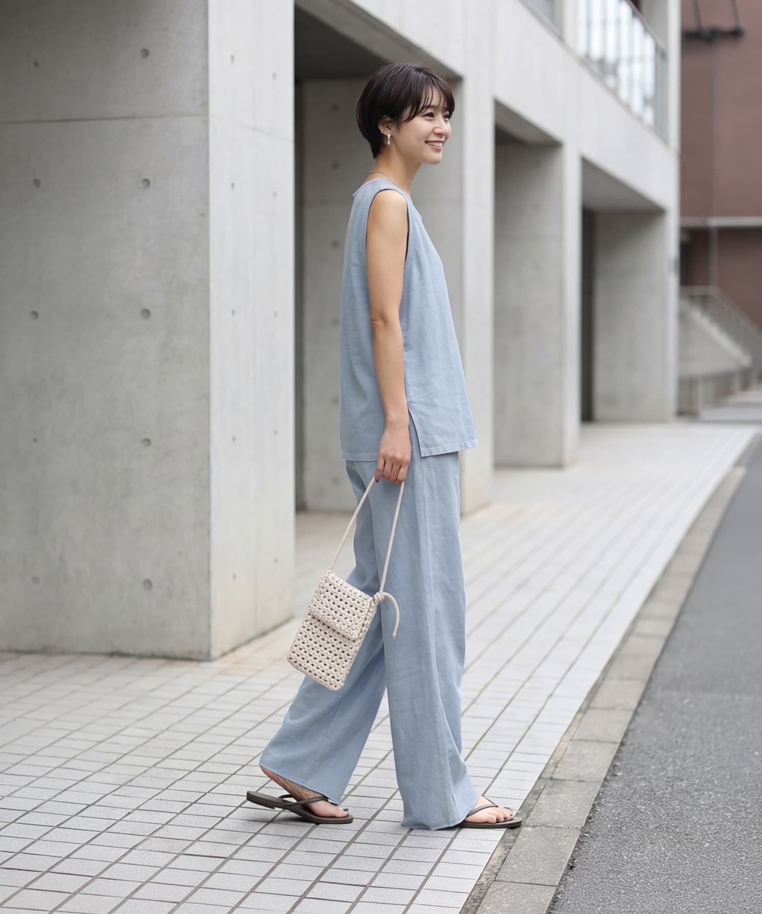 STYLE DELI「裾カットできる【セットアップ対応】綿100イージーパンツ」|スラックス|