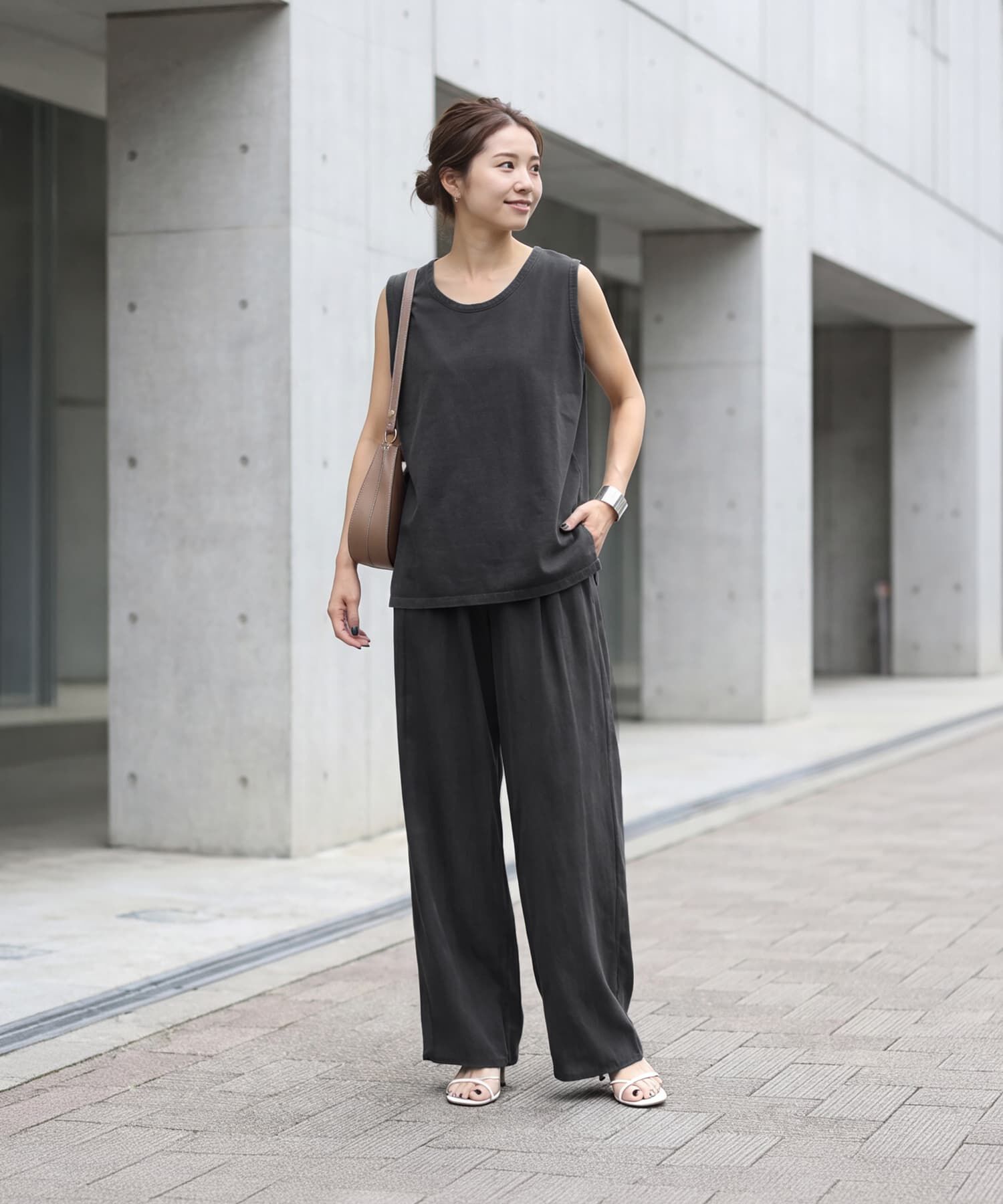 STYLE DELI「裾カットできる【セットアップ対応】綿100イージーパンツ」|スラックス|