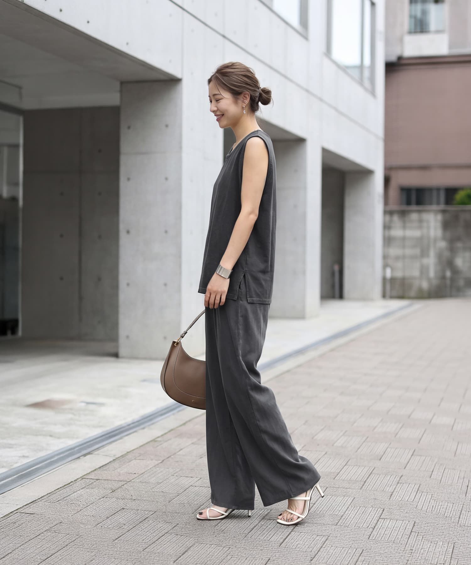 STYLE DELI「裾カットできる【セットアップ対応】綿100イージーパンツ」|スラックス|