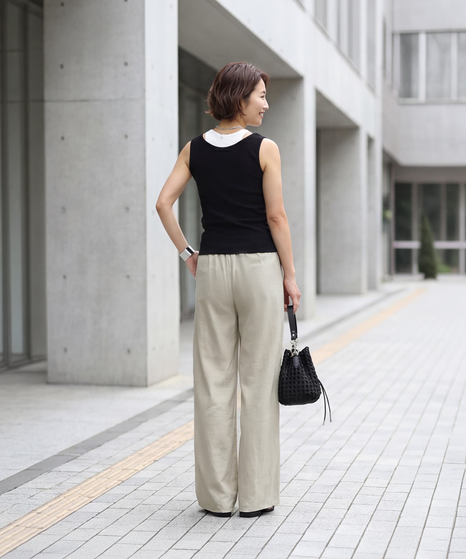 STYLE DELI「裾カットできる【セットアップ対応】綿100イージーパンツ」|スラックス|