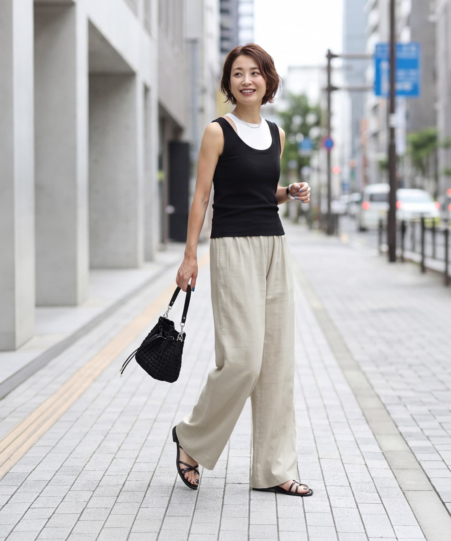 STYLE DELI「裾カットできる【セットアップ対応】綿100イージーパンツ」|スラックス|