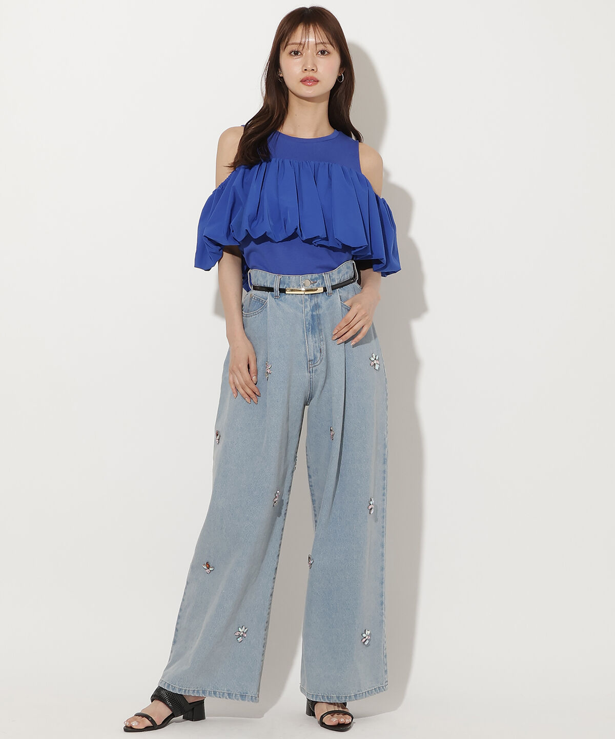 アンドクチュール「バルーンオフショルコンビプルオーバー」|Tシャツ・カットソー|