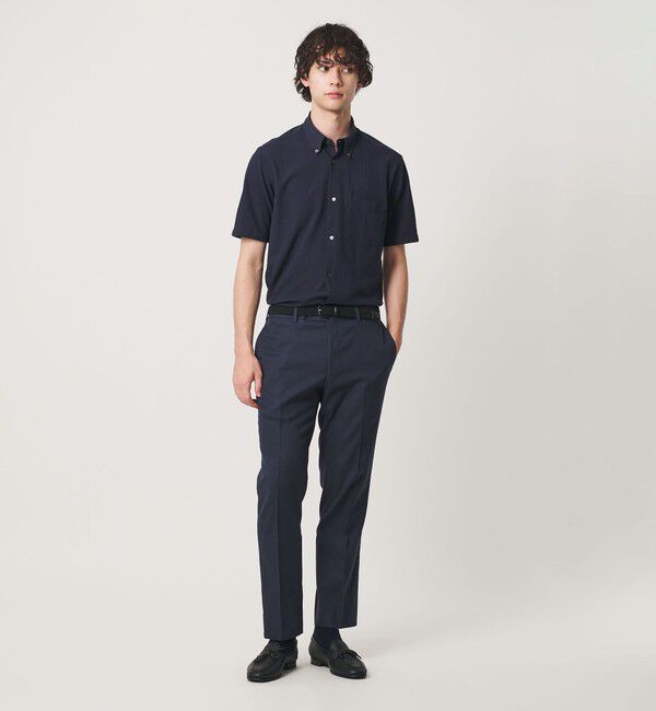 UNITED ARROWS「シアサッカー ショートスリーブ ボタンダウン シャツ COMFORT EASY―MODEL 抗菌防臭」|シャツ・ブラウス|