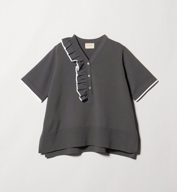 UNITED ARROWS「ミニマル フリル ショートスリーブ ニット」|ニット・セーター|