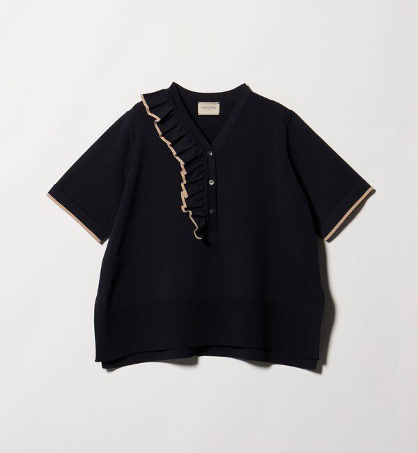 UNITED ARROWS「ミニマル フリル ショートスリーブ ニット」|ニット・セーター|