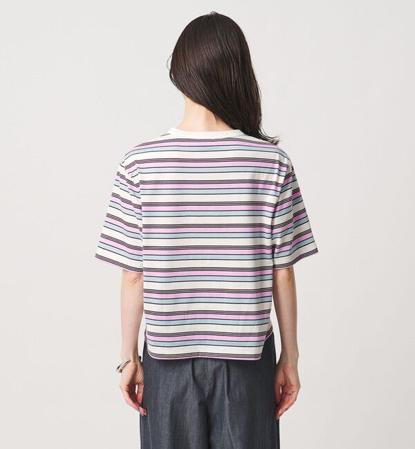 UNITED ARROWS「マルチボーダー ハーフスリーブ Tシャツ」|Tシャツ・カットソー|