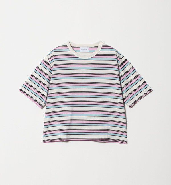 UNITED ARROWS「マルチボーダー ハーフスリーブ Tシャツ」|Tシャツ・カットソー|