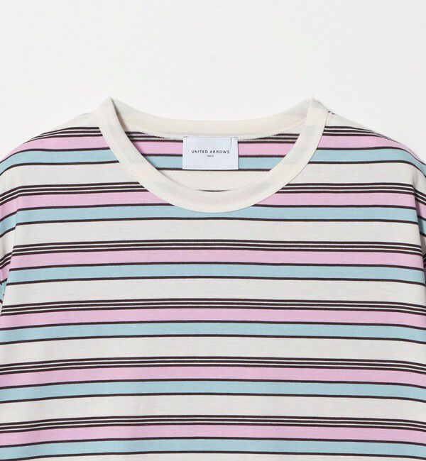 UNITED ARROWS「マルチボーダー ハーフスリーブ Tシャツ」|Tシャツ・カットソー|
