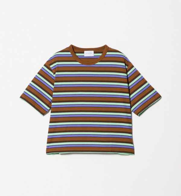 UNITED ARROWS「マルチボーダー ハーフスリーブ Tシャツ」|Tシャツ・カットソー|