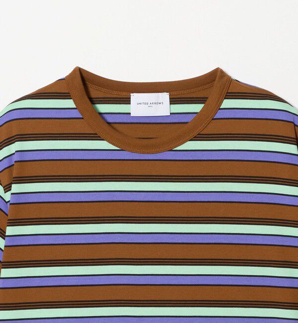 UNITED ARROWS「マルチボーダー ハーフスリーブ Tシャツ」|Tシャツ・カットソー|