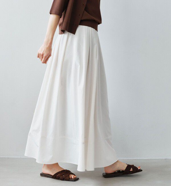 UNITED ARROWS green label relaxing「Breeze Cool タック スカート マシンウォッシャブル 通気性 UVカット」|フレア|
