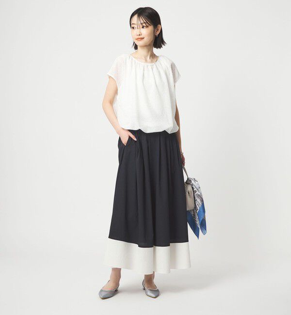 UNITED ARROWS green label relaxing「Breeze Cool タック スカート マシンウォッシャブル 通気性 UVカット」|フレア|