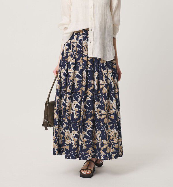 BEAUTY&YOUTH UNITED ARROWS「【WEB限定】フラワープリント タックスカート ウォッシャブル」|スカート|