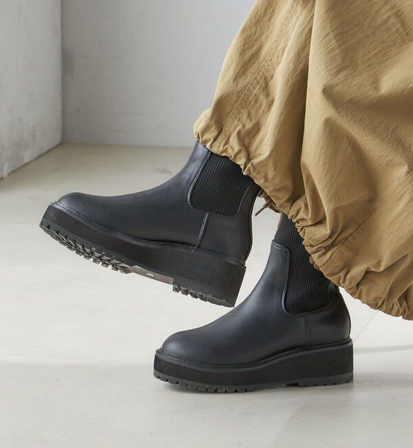 SHIPS for women「【WEB限定】厚底 ニット ブーツ」|ショートブーツ|