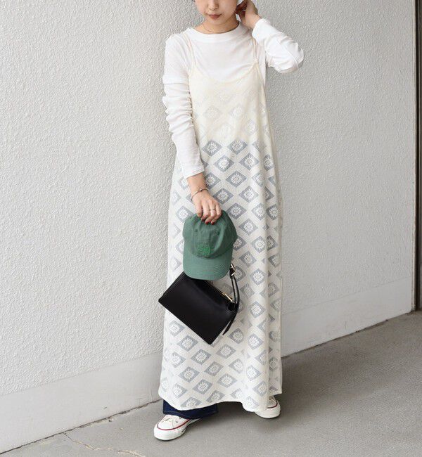 SHIPS Colors 「SHIPS Colors:〈手洗い可能〉レースキャミワンピース &times; ベーシックTEE セット◇」|ワンピース|