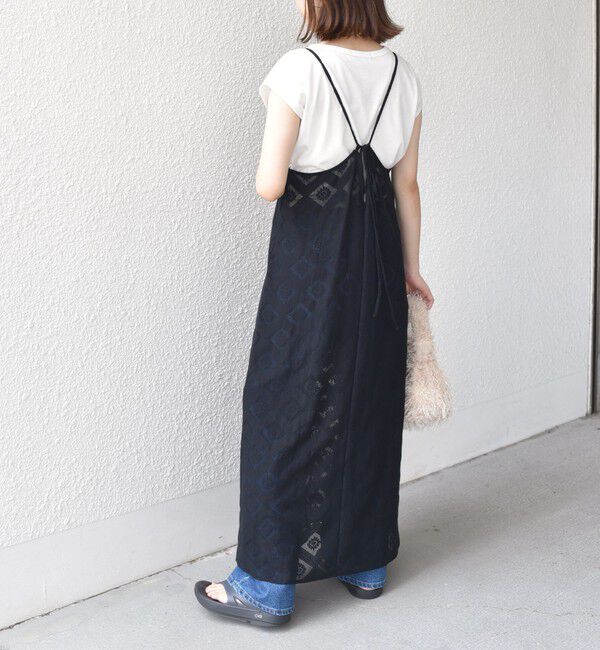 SHIPS Colors 「SHIPS Colors:〈手洗い可能〉レースキャミワンピース &times; ベーシックTEE セット◇」|ワンピース|